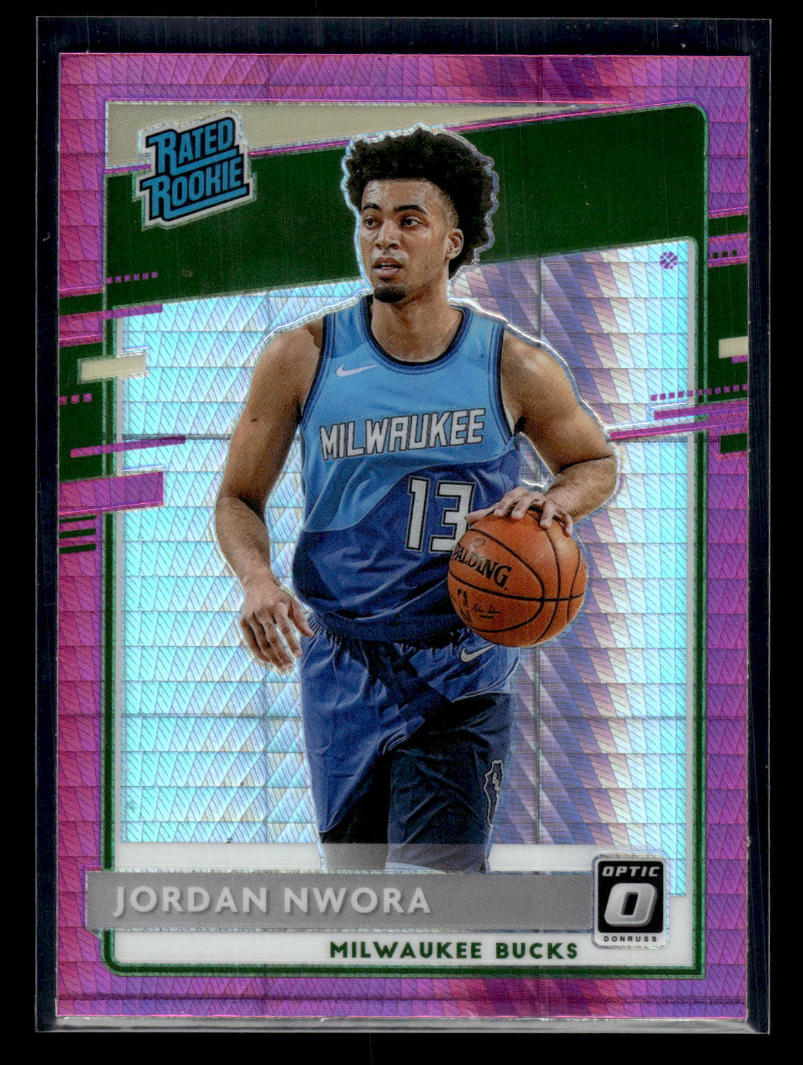 2020 Donruss Optic #189 Jordan Nwora Rookie Pink Hyper Mint+ New