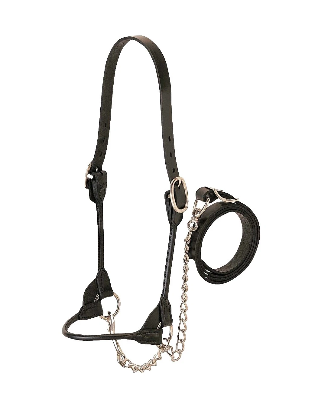 Black Leather Horse Headcollars
