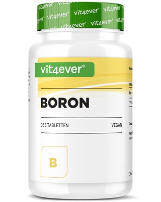 Boron 365 - 365 Tabletten - 3 mg - Bor - Vegan - Hochdosiert - Premium Vit4ever