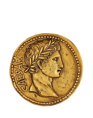 Julius Cäsar römischer Goldmünze Kühlschrankmagnet 5 cm Durchmesser Neu in versiegelter Verpackung