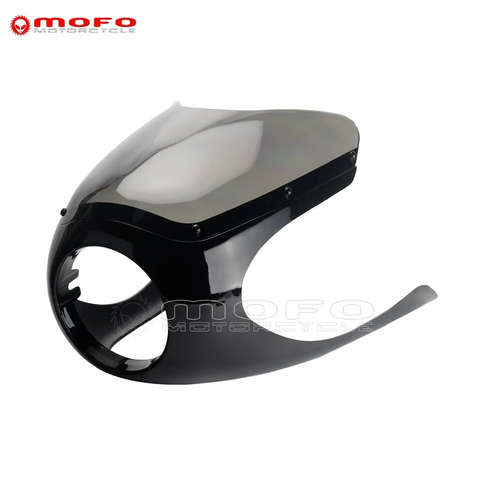 Parabrisas medio carenado faro 6-1/4" para Bonneville Street Cup 900 Honda CB Foto 4 de 4