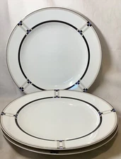 Set of 3 Studio Nova Y0290 "Exhibition" Dinner Plates Art Deco Geometric