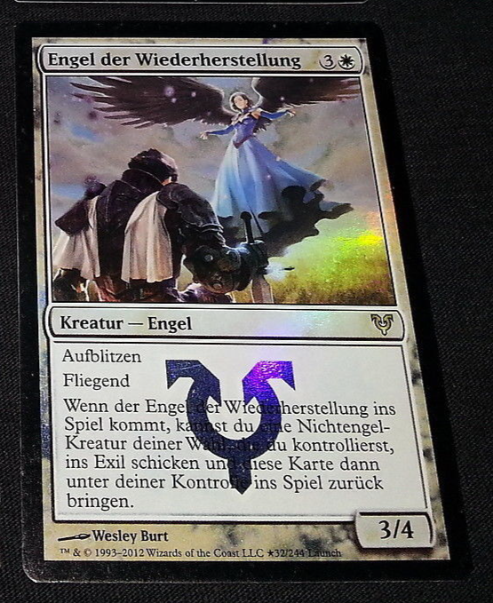 マジックザギャザリング MTG 1x Promo Launch rare LP German FOIL Restoration Angel ships w