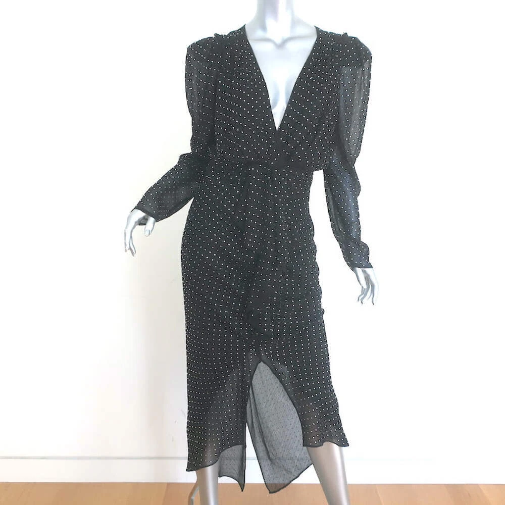 sachin and babi light blue dress Torn by Ronny Kobo Mabel Open Stitch Dress in Black