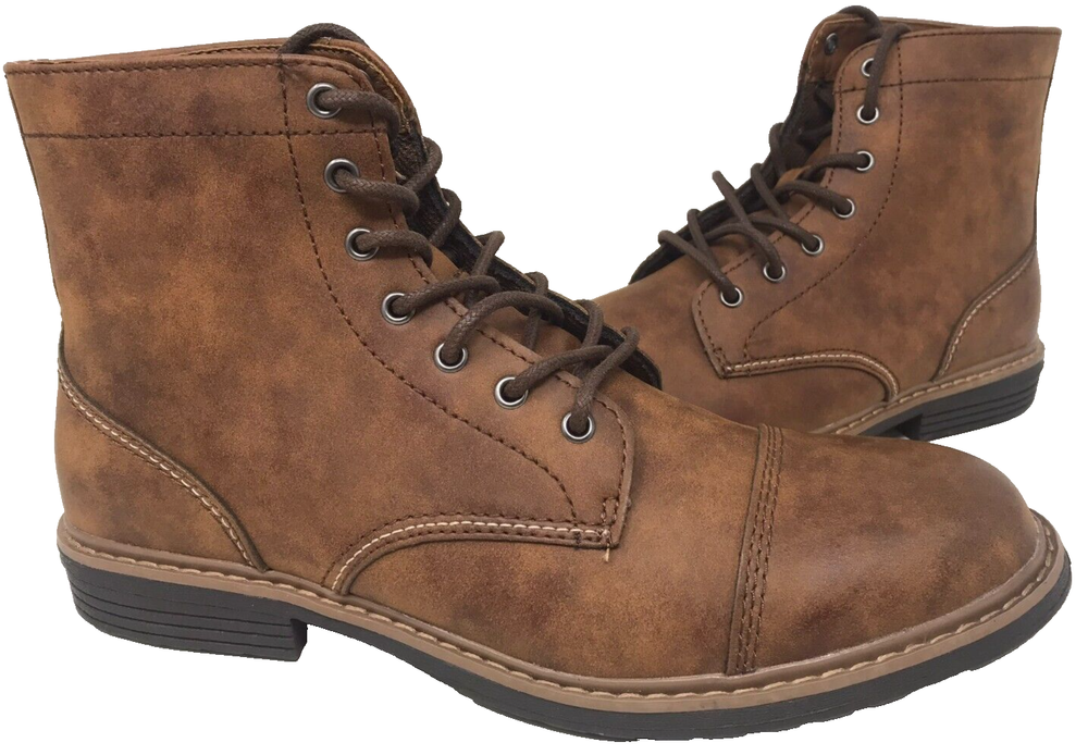 Sonoma Men's Peri Lace Up Comfort Ankle Dress Boots Brown Size:8.5 81H