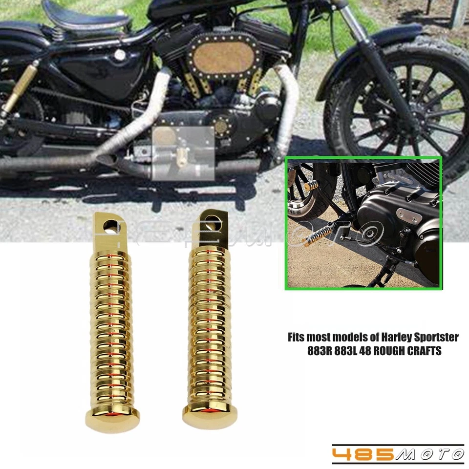 2x estriberas de latón personalizadas estriberas para Harley Sportster XL 883 L/R cuarenta y ocho Foto 2 de 4