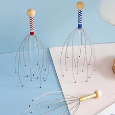 Octopus Head Massager Stainless Steel Engraved Head Scalp Relax Massage