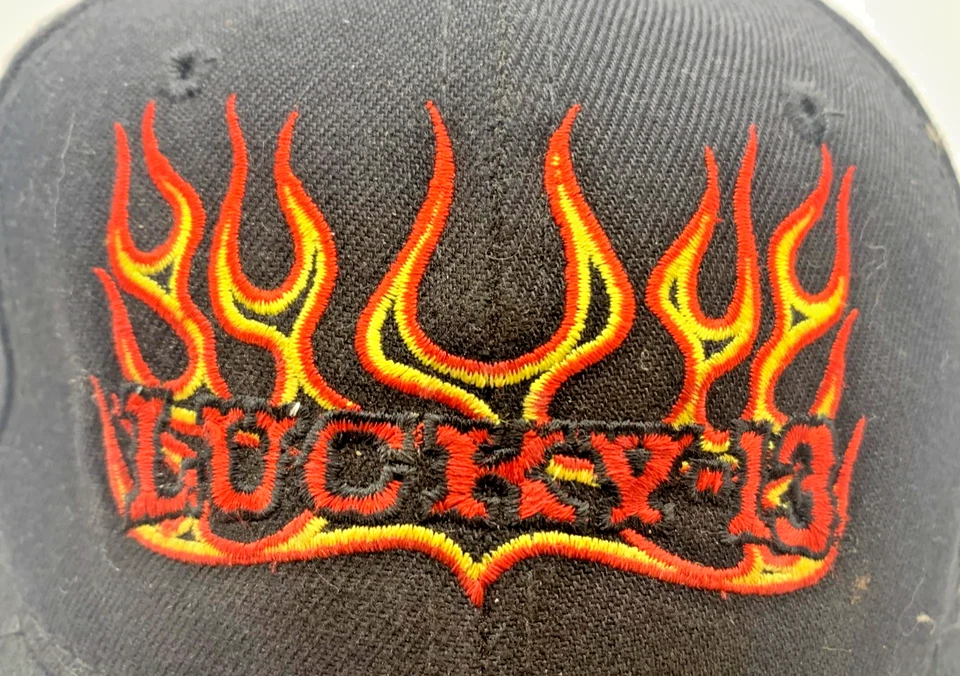 Sombrero LUCKY 13 auténtico de Headmaster Inc. Snapback de malla negro MEXICO 101325B Foto 2 de 4