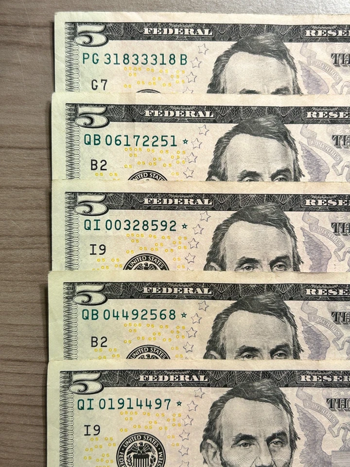 Star Note/Serial Number Lot $86 Face Value Random Oddball Bills Circulated Cash - Image 3 of 3