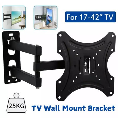#ad Full Motion TV Wall Mount Bracket Swivel Tilt 17 22 24 26 32 40 42 Inch LED LCD $12.34