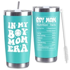Boy Mom Gifts for New Moms, In My Boy Mom Era 20 Oz Blue Stainless Steel Tumb...