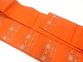 7592990: JAPANESE KIMONO JAPANESE NAGOYA OBI / WOVEN FLOWER CREST