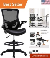 Comfort-Driven Mesh Drafting Chair with Lumbar Support - 250lbs Capacity