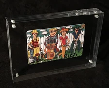 James Rizzi “FABULOUS FOURSOME” Telephone Card 1993 in Acrylic Block - Hand Signed!