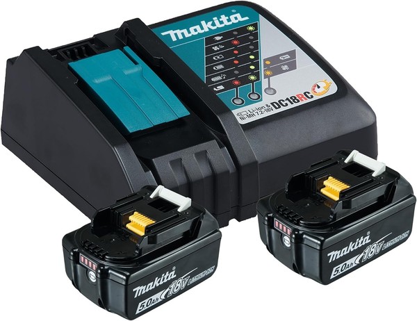 Makita Power Source Kit 197570-9 2X BL1850B 5,0Ah Akku + DC18RC LadegeräT-image