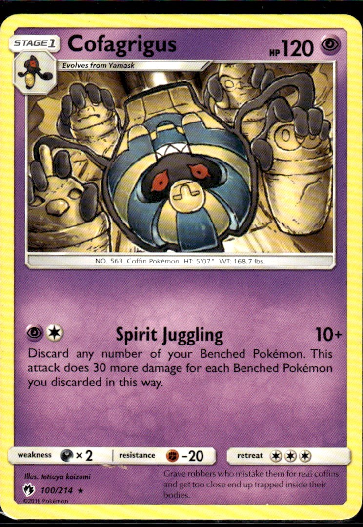 Cofagrigus 100/214 Rare Lost Thunder Pokemon Lightly Played 2018