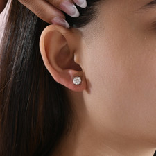 Round Brilliant Cut 2.07 Ct SI/H Diamond Stud Earrings for Wife 18k White Gold