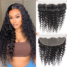 CHEEON 13x4 HD Lace Frontal 16in Brazilian Deep Wave Virgin Hair 150% Density