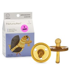 2-Pack Natural Rubber Pacifiers - Safe Soft BPA-Free Pacifier for Breastfee...
