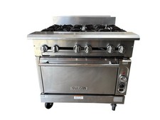 36" Gas Range On Convection Oven 6 Burner Vulcan V6B36C-500 Heavy Duty V Series