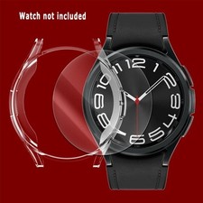 9H Screen Protector Crystal Case for Samsung Galaxy Watch 6 Classic 47mm R960