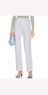 Jacquemus Le Coup De Soleil High Waist Jeans Straight Leg Sz 27 Light Gray 28X30