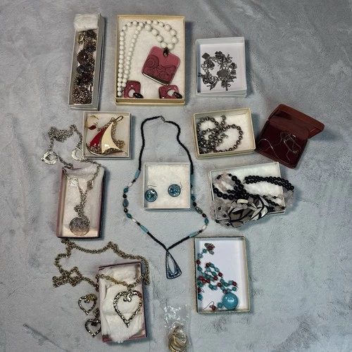 Large Vintage Costume Jewelry Lot Necklaces Earrings Beaded Statement Mixed