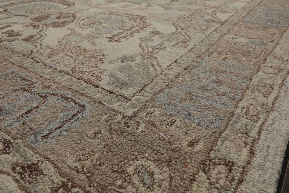 5'x8' Beige Hand Hooked Handmade Transitional Arts & Crafts Wool  Area Rug - Image 4 of 4