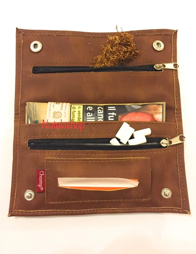 CAMPIONE Porta Tabacco in Pelle, Beige - Immagine 3 di 4