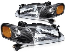 Headlight Pair For 98-00 Corolla Clear Lens Black Housing 8111002060 8115002050