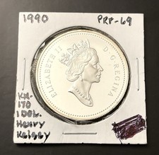 1990 Canada Silver Dollar Kelsey Proof 50% Silver Commemorative Coin