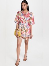 Farm Rio White Spring Bananas Belt Mini Dress Size S | Tropical Resortwear
