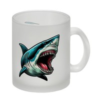 WeißEr Hai Comic Glas Tasse