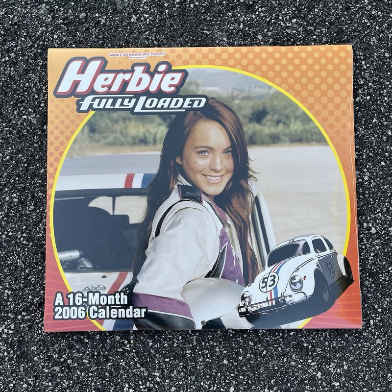 RARE Disney Herbie Fully Loaded Calendar 16 Month In OG Wrap Lindsay Lohan Vntg