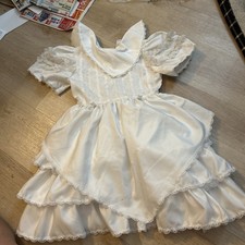 Vintage Martha's Miniatures White Lace Tiered Prairie Party Dress Girls Size 7