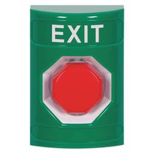 Safety Technology International Exit Push Button, Green, Polycarbonate