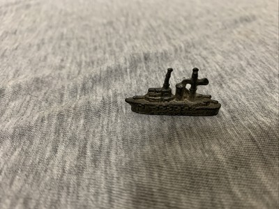 Antique 1924 Original Cracker Jack Metal Battleship w/Smoke Toy Prize 
