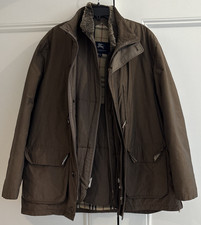 Burberry London Jacket Men's  XL Nova Check Brown with Zip Out Vest Rare! Great!