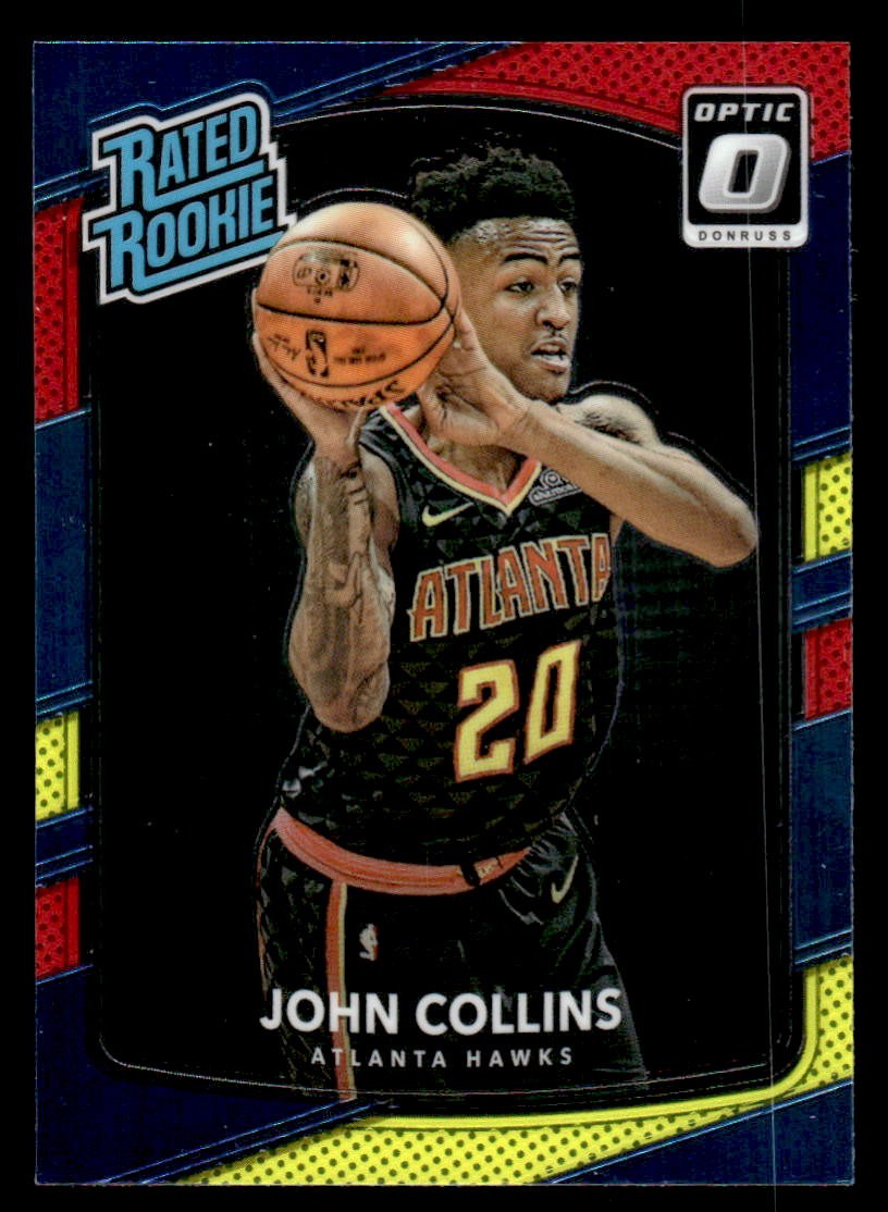 2017-18 Donruss Optic #182 John Collins Red and Yellow Rated Rookie HAWKS