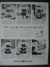 1947 General Electric Coffee makers diff. Models Vintage Print Ad 12554