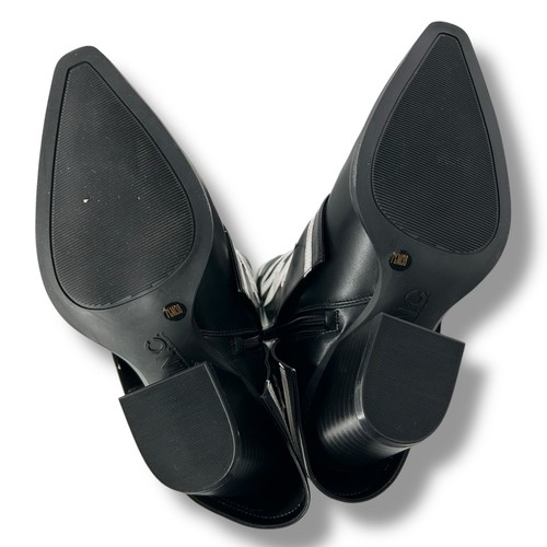 NEW INC Western Boots Size 7.5 Black White Cowboy Cowgirl Pointed Cuffed Bootie - Picture 12 of 13