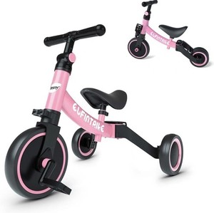 Pink 3-Wheel Kids Tricycle, Toddler Ride-On Trike Bike , THREE MODES 👶🐥
