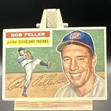 Topps 1956 Bob Feller #200 Cleveland Indians Baseball Card *Creased*