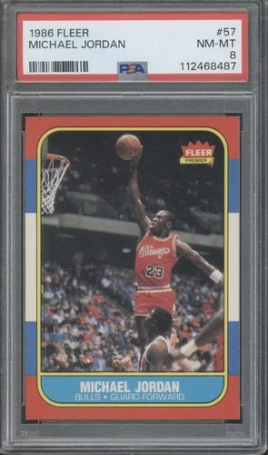 1986 Fleer Basketball #57 Michael Jordan RC Rookie NM-MT PSA 8