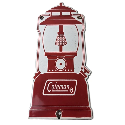 Vintage Coleman Sales Sign - Gas Auto Dealer Service Center Camp Porcelain Sign