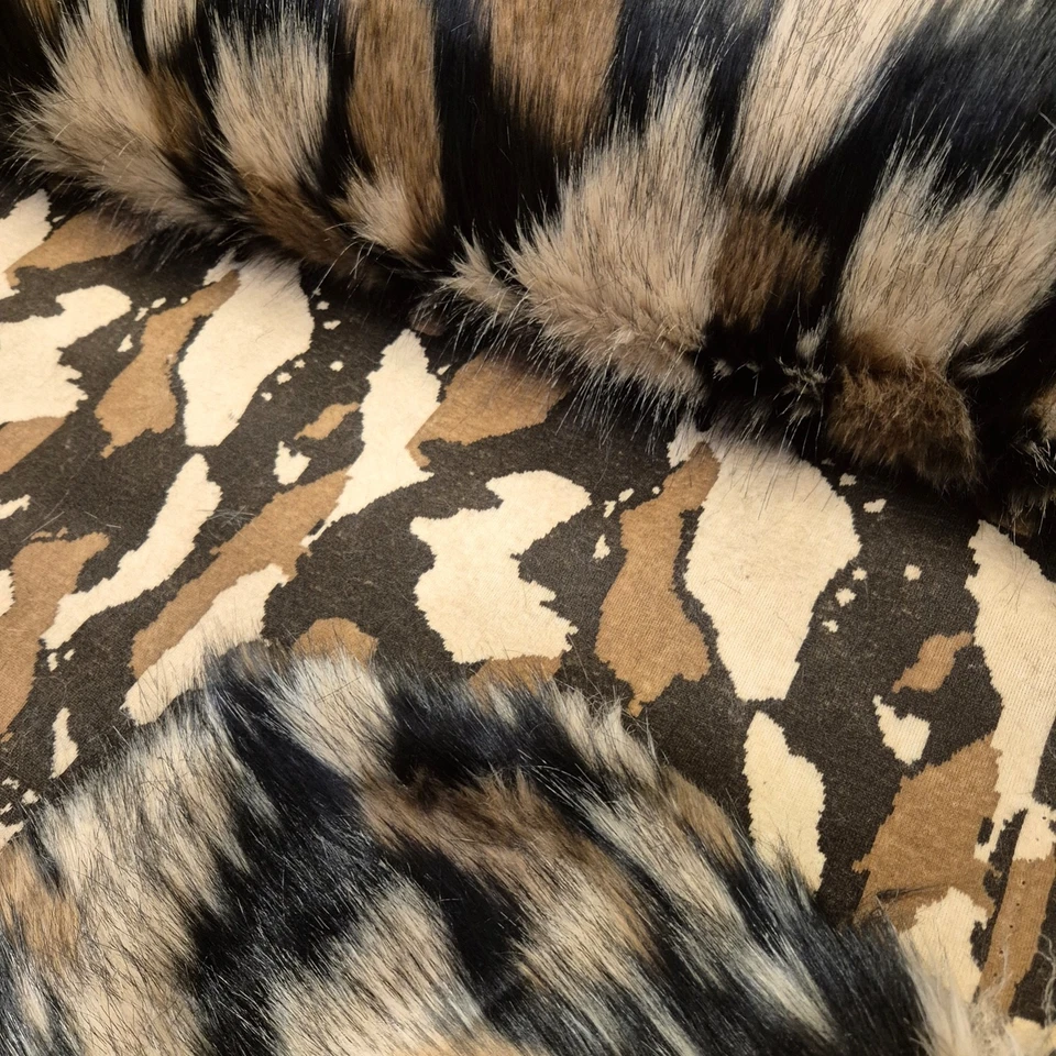 Webpelz Langhaar kuscheliges Kunstfell Stoff Fell Braun-Beige Deko Bekleidung - Bild 4 von 4