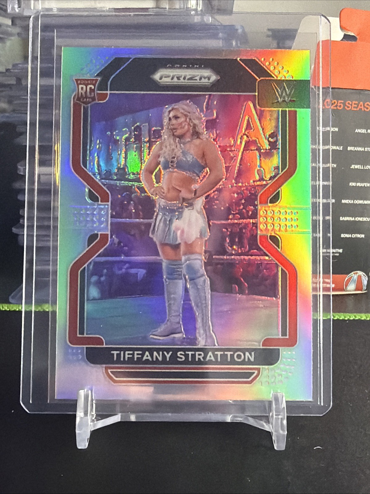 2022 Panini Prizm WWE Tiffany Stratton #104 Silver Prizm RC Rookie D-1