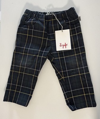 NWT Il Gufo Baby Boy Trousers Forrest Green 9 Months Retail $139