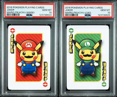 PSA 10 Pokémon 2016 Pikachu Playing Cards Mario Luigi Pikachu