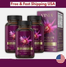 Vinia Red Grape Powder Rapid Absorption Piceid Resveratrol 60 Capsules Form US 3